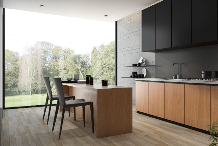 3d-rendering-modern-black-kitchen-with-wood-built